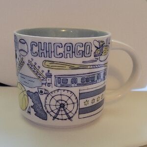 Starbucks Chicago Mug with White and Blue Design
